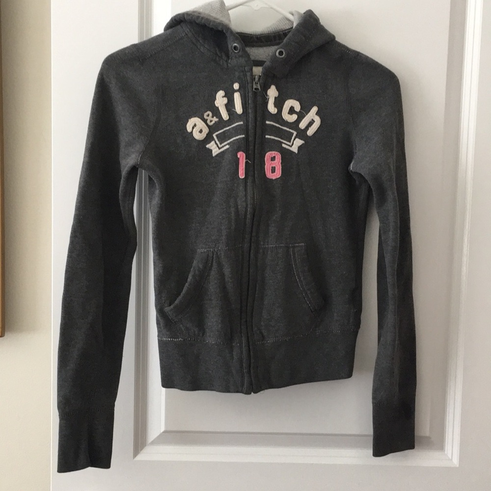 Abercrombie girls grey zip-up hoodie jacket